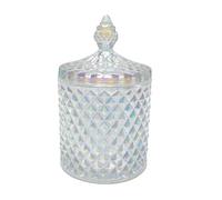 ASTRQLE 1 barattolo di vetro sfaccettato con diamante di cristallo con coperchio decorativo zuccheriera Candy Dish Cookie Cookie Storage Container per la casa cucina buffet party display
