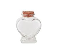 ASTRQLE Bottiglia di vetro a forma di cuore con tappo in sughero, mini barattolo per messaggi di auguri per matrimoni, luna di miele, sabbia, fai da te, regalo di San Valentino, decorazione per la