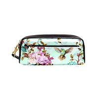 Astucci Cancelleria Humming Nightingale Birds With Lily Roses Poppies Portamatite Studenti Grande Capacità Borsa Dei Trucchi Espandibile Portapenne Per Università Ragazzi Matite