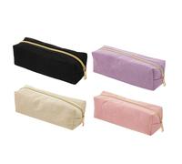 Astucci con cerniera, 4 graziosi astucci in velluto a coste, trousse per trucchi e articoli da toeletta, articoli per la scuola per ufficio, arte, lavoro