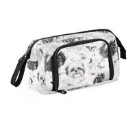 Astucci estetici con cani Shih Tzu bianchi, di grande capacità, astuccio leggero con cerniera, per ragazzi e scuole, must have