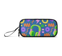 Astucci in nylon con cuffie colorate retrò con forme geometriche per bambini astuccio di grande capacità per scuola superiore cancelleria per ragazzi elementari