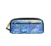 Astucci Matite Holwing Wolves Toward The Moon In Cold Winter Night Astucci Cancelleria Con Scomparti Cartoleria Organizer Aesthetic Custodia Porta Cancelleria Per Ufficio Università Adulto