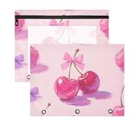 Astucci multiuso tascabili per lettere A4, confezione da 2 pezzi, studenti per il rientro a scuola, rosa, ciliegia, fiocco, viola, cartuchera para lapices