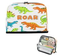 astucci per matite Astuccio per penne di grande capacità multifunzionale di cancelleria per adolescenti forniture scolastiche ruggenti T-rex ankylosaurus bianco fluorescente verde lapiceras para mujer