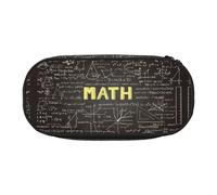 Astucci per matite e matematica, con cerniera, per scuola, estetica, grande capacità, organizer portatile da scrivania per adulti, Nero , Taglia unica, Organizer per borse