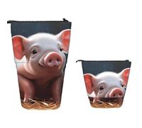 Astucci Portamatite Foolish Cute Pig Astuccio Per Matite Resistente Slot Matite Astuccio Superiore Astuccio Portapenne In Piedi Per Adulto, Ragazzi, Collegio