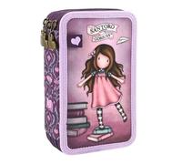 Astucci Scuola Compatibile con Gorjuss Triplo Completo 3 Zip Viola Heights + Braccialetto Omaggio