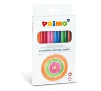 Matite Jumbo - lunghezza 17,5cm e mina 5,5mm - 12 colori - Primo - astuccio 12 matite