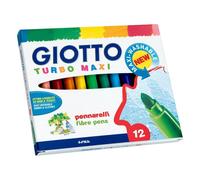 Astuccio 12 Pennarelli Maxi-turbo Giotto Lavabili Con Blocco Punta