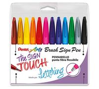 Astuccio 12 Sign Pen Brush colori assortiti Pentel