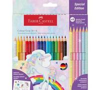 Faber-Castell 201543 Matite Colour Grip, Set da 24 Matite Colorate Bambini con Impugnatura, Include 6 Colori, Fusto Triangolare, Pigmenti Idrosolubili, a Prova di Rottura