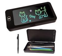 Astuccio 2 in 1 con blocco per scrittura LCD per bambini, tavoletta da disegno digitale con pulsante di cancellazione e pennino, astuccio di grande capacità per ragazzi e ragazze, lavagna