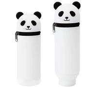 Astuccio 2 In 1 Morbido 21cm 3D Modello Panda Astuccio Telescopico Astuccio in Morbido Silicone per la Scuola Kawaii Portapenne da Tavolo Chiusura con Cerniera Regali per Ragazzi e Ragazze