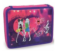 astuccio 2 zip cerniere musica funny girl 42 pz colori giotto lyra cm19,5x24x5