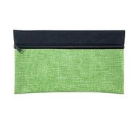 Astuccio 24 x 12 cm in poliestere per penne con cerniera, organizer per matite e trucchi, borsa da viaggio 24 x 12 cm per riporre gli strumenti di scrittura, Verde, 240mm Wx140mm H