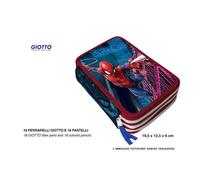 ASTUCCIO 3 CERNIERE SPIDERMAN CON 18 GIOTTO TURBOCOLOR
