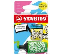 Stabilo BOSS MINI by Snooze One - Evidenziatore - Astuccio da 3 - Blu/Giallo/Verde