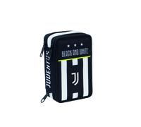 Astuccio 3 Scomparti Juventus, Best Match, Bianco e Nero, con penne, matite, col