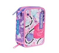 Mitama Astuccio Scuola 3 Scomparti, LOVE&SHINE, con pennarelli, matite, pastelli ecc..
