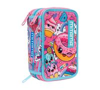 Mitama Astuccio Scuola 3 Scomparti, SWEET DONUTS, con pennarelli, matite, pastelli ecc..
