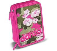 ASTUCCIO 3 Zip DIMENSIONE DANZA rosa fucsia con Set Completo Accessori Scuola + Omaggio Portachiave con paillettes