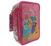 Astuccio 3 zip disney princess con cancelleria giotto - completo e colorato