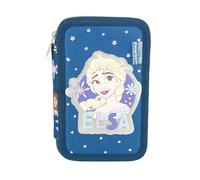 Astuccio 3 Zip Frozen 20x13x7 cm - Completo di Pennarelli, Pastelli e Accessori, Zip Rinforzate, Patch 3D - Licenza Ufficiale Disney Cerdà