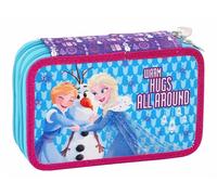 Astuccio 3 Zip Frozen Accessoriato Cancelleria Scuola Bambina