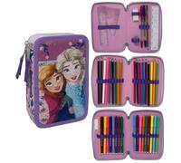 Astuccio 3 Zip Frozen Disney 45 Pezzi con Pastelli e Pennarelli Giotto