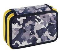 Astuccio 3 Zip MIMETIC Favorit con Corredo Completo - 20×13×7,5 cm - Scuola - 6 Fantasie - Giotto, Fila, Lyra (Giallo&Blu)