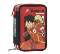 Astuccio 3 zip One Piece 3 Scomparti con 41 Accessori Scuola