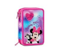 Astuccio 3 Zip Seven Minnie Portapenne Scuola Tre Scomparti