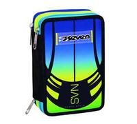 Seven Astuccio Nuanced 3 Zip Blu – 12,5 x 20 x 7 cm