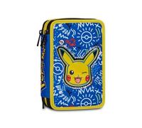 Astuccio 3 Zip Seven Pokemon Portapenne Scuola Tre Scomparti