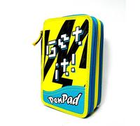 ASTUCCIO 3 ZIP SEVEN SCUOLA SJ PEN PAD BOY GIALLO PORTACOLORI SCUOLA NEW 2016