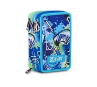 Astuccio 3 Zip Seven SJ Ever Cloudy Blue Portapenne Scuola Bambino Tre Scomparti