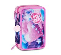 Astuccio Sj Gang Fluffy Pink Girl 3 Zip 45 Pezzi