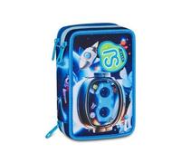 Astuccio 3 Zip Seven SJ Gang Space LED Portapenne Scuola Bambino Tre Scomparti
