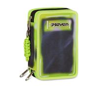 Seven Astuccio Scuola 3 zip SHADOWS OF COLOR, Nero, Triplo Scomparto, 45 pezzi, Set cancelleria incluso, Pratiche chiusure con zip, Accessori Zaino, Scuola elementare, Bambini e ragazzi