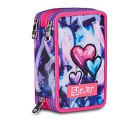SJ GANG STYLE JAM GANG Astuccio Scuola 3 Zip, Sj Ever Multiviolet, Viola, Triplo Scomparto, Portapenne Attrezzato, 45 pezzi, Accessori Zaino, Scuola elementare, Bambina