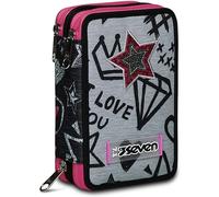 ASTUCCIO 3 ZIP SJ GANG SEVEN SCUOLA ZIPPER GLAMY stars