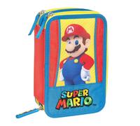Astuccio corredo 3 zip super mario 2024/2025 blu/rosso