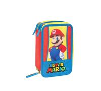 Astuccio corredo 3 zip super mario 2024/2025 blu/rosso