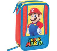 Astuccio corredo 3 zip super mario 2024/2025 blu/rosso