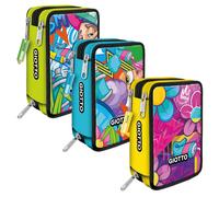 Astuccio 3 zip Young Street collection - 19,5 x 7,5 x 12,9 cm - PL GIOTTO