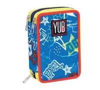 Astuccio 3 Zip Yub Flashy Sign, 12,5 x 20 x 7 cm - Azzurro