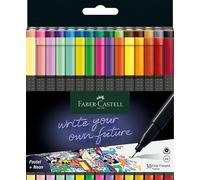 Faber-Castell 151630 Confezione da 30 Pennarelli Colorati, Pennarelli Punta Fine da 0,4 mm con Impugnatura Ergonomica, Marker Penarelli per Colorare e Disegnare, Colori Vibranti