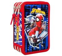 Astuccio 3D 3 Scomparti Bambini Per Spiderman Fan A Triplo Riempito 44 Accessori