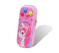 Astuccio 3D Bambini, per ragazze e ragazzi, Unicorno stellare simpatico cartone animato, organizer, Waterproof, Portapenne Cancelleria Astucci Matite Trucco Borsa, Multicolore